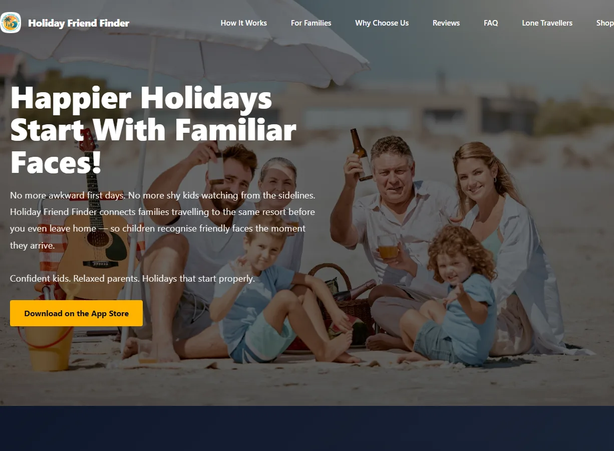 Holiday Friend Finder membership platform screen